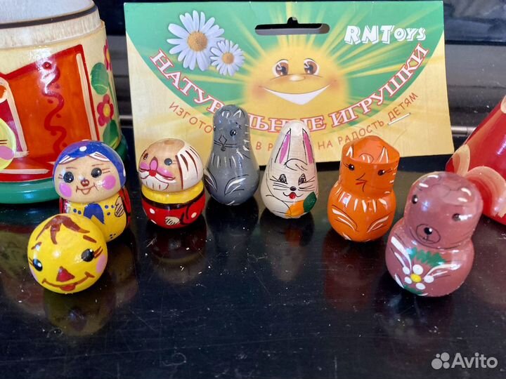 Матрешка- пальчиковый театр Колобок (дерево Россия