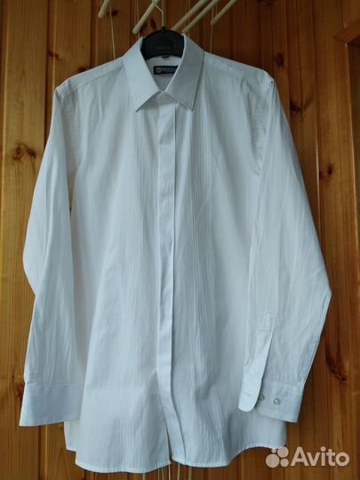 Рубашки (белая,сиреневая,в клетку) 36/158-164