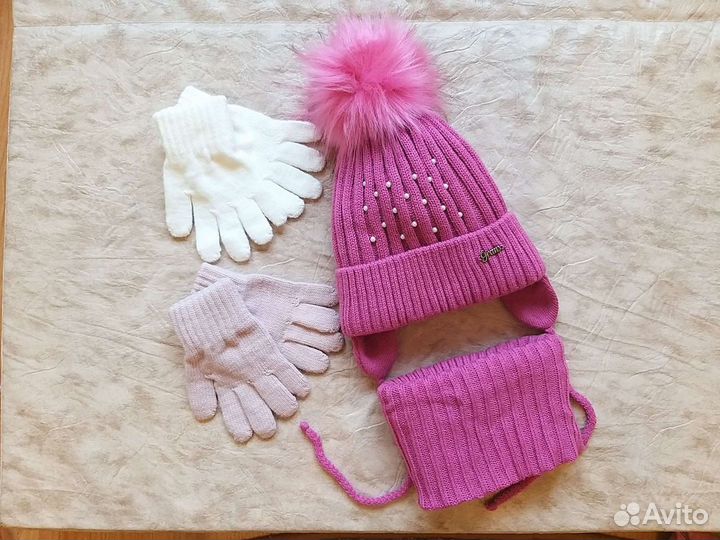 Шапка зимняя для девочки 50-52
