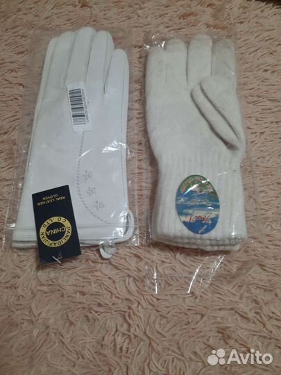 Перчатки женские кожаные новые