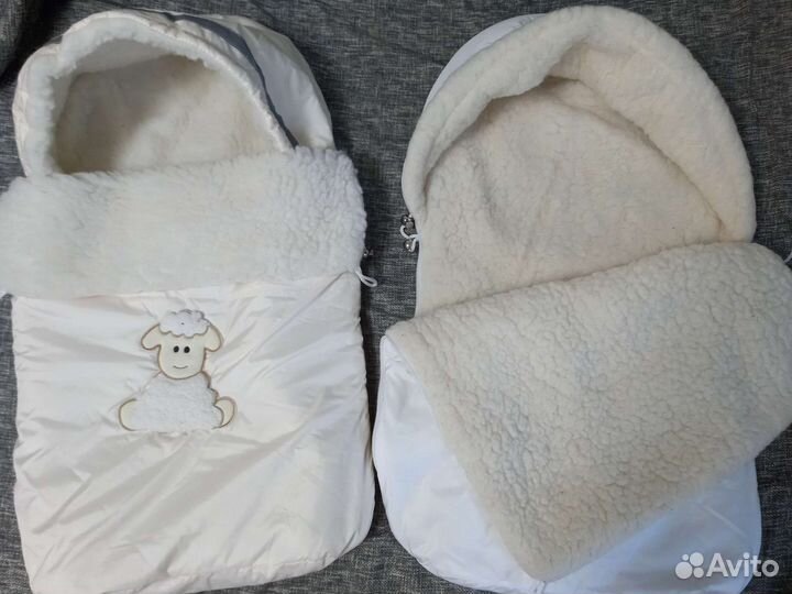 Меховой конверт в коляску овчина