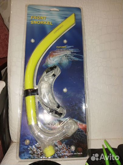 Трубка для плавания, лопатки, тормозной пояс