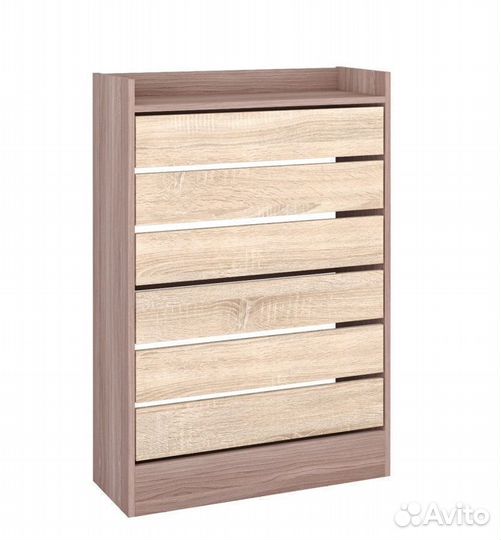 Тумба для обуви в прихожую Ясень шимо/Дуб сонома