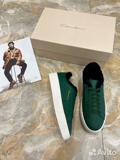 Мужские Кеды Santoni на меху