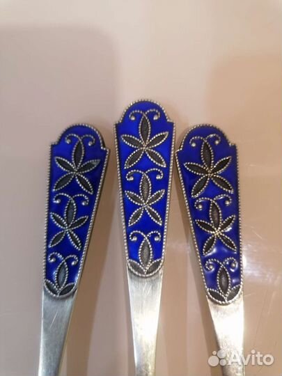 Серебряные ложки чайные СССР - 3 шт