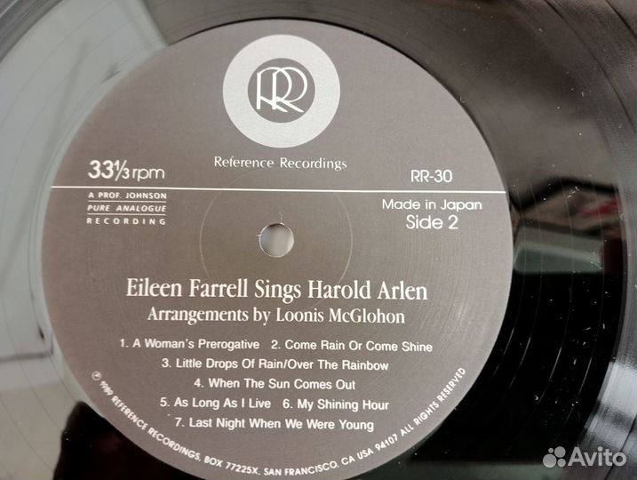 Eileen Farrell Reference Recordings LP