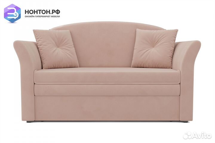 Диван выкатной Малютка 2 микровельвет бежевый