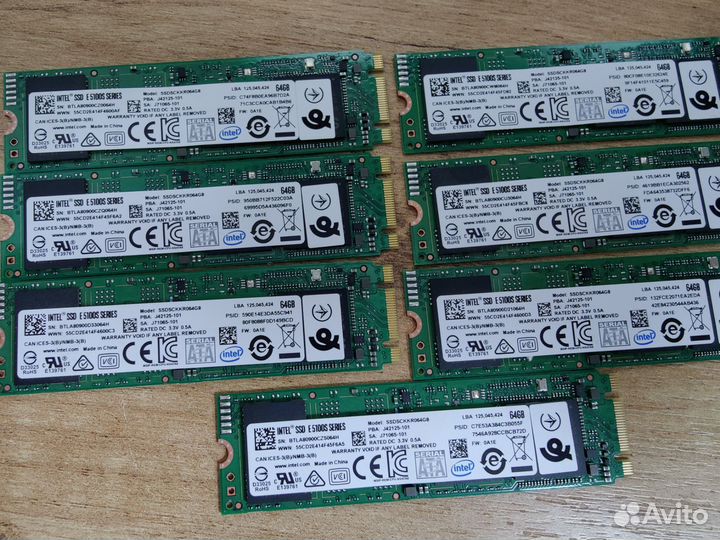 Ssd m2 Intel фирменные 64GB много
