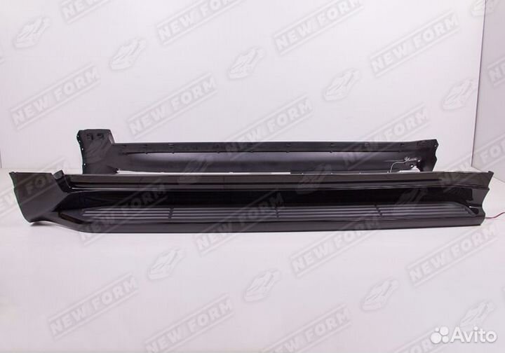 Пороги с подсветкой черные Toyota LC 300