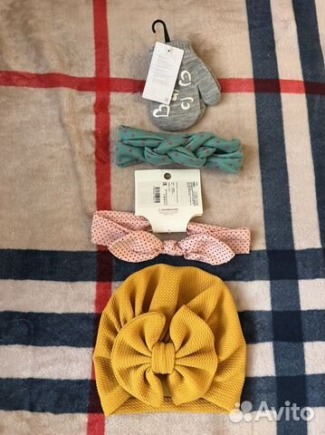 Шапочка, повязки, варежки на 1-2 года