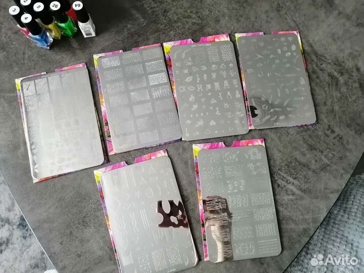 Набор для стемпинга, лак и пластины для стемпинга