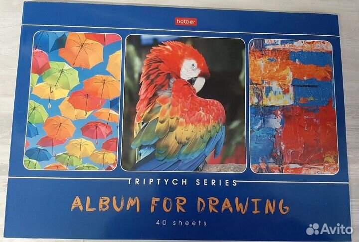 Альбом для рисования А4 40 л., скоба, обложка карт