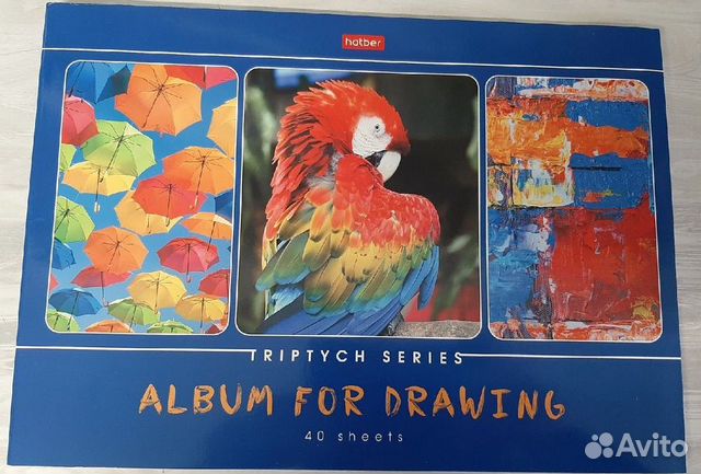 Альбом для рисования А4 40 л., скоба, обложка карт