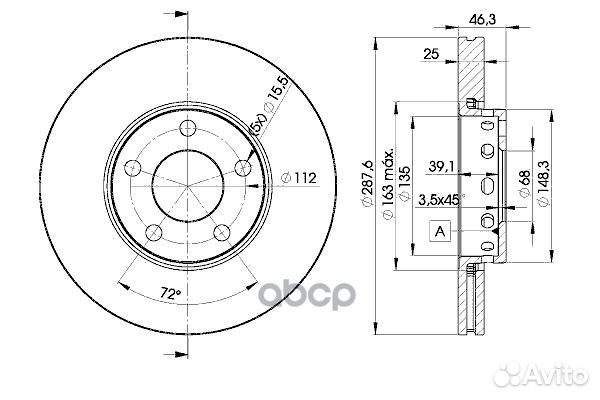 78BD4063-2 диск тормозной передний к-кт 2шт, 5