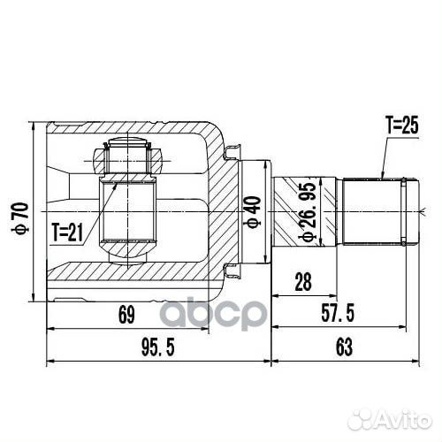 Шрус nissan note E11 05-внутр. Z87602R Zikmar