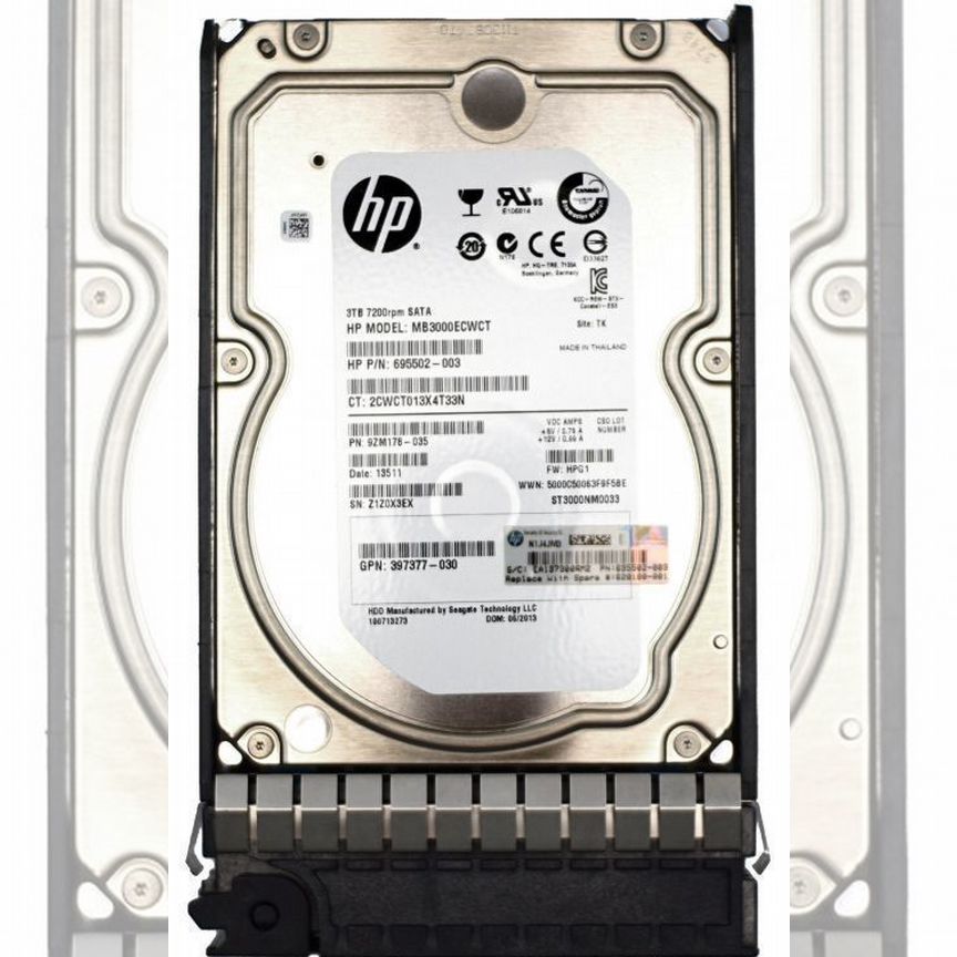 [MB3000ECWCT] Жесткий Диск Hp 3tb Sata3 3.5" Hdd Mb3000ecwct
