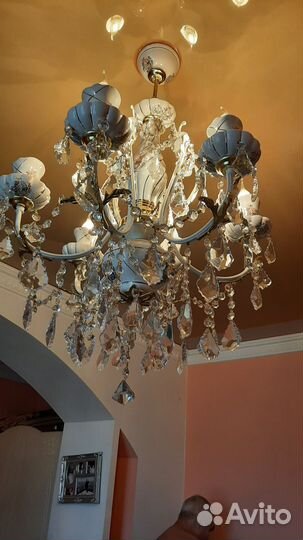 Люстра потолочная бу хрустальная