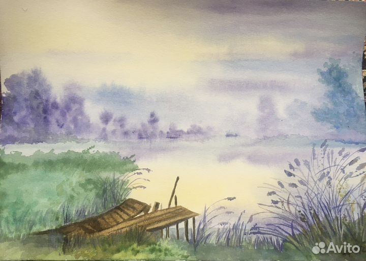 Этюд акварелью «Летнее утро»
