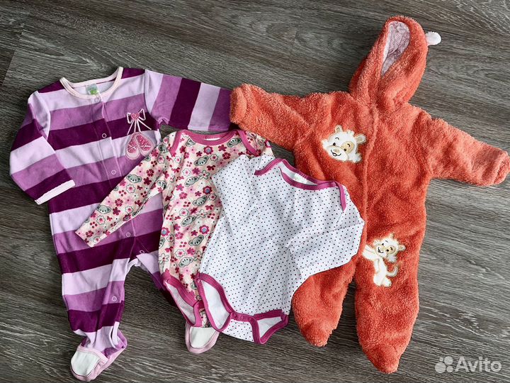 Боди и слипы для девочки 6 месяцев
