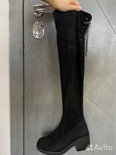 Ботфорты 37 натуральная замша