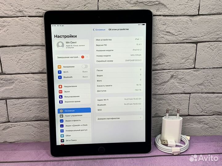 Планшетный пк айпад эйр 2 16gb
