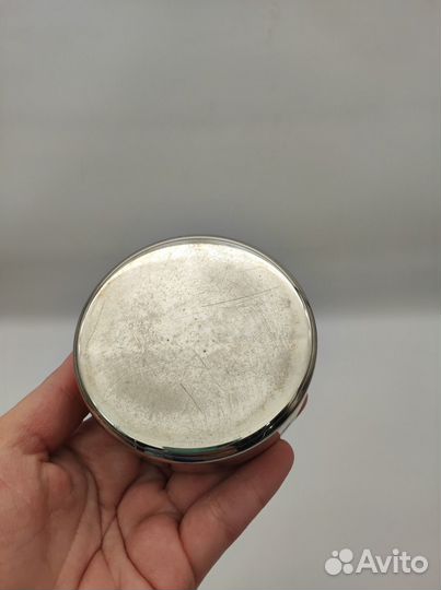 Таблетница шкатулка винтажная бархат металл выс