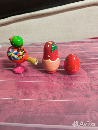 Свистулька деревянная птичка