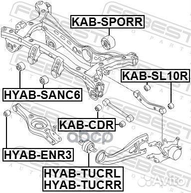 Сайлентблок подушки дифференциала kabsporr Febest