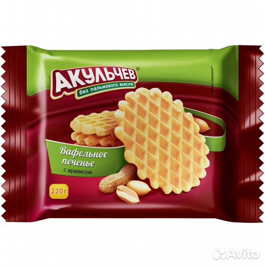 Рассыпчатое печенье Акульчев с Арахисом 220г