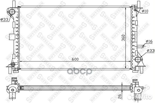 Радиатор ford focus 1.6-2.0 АКПП 98-05 Stellox 102