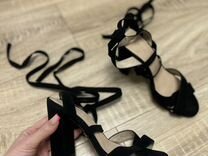 Туфли женские на шнуровке черные 35
