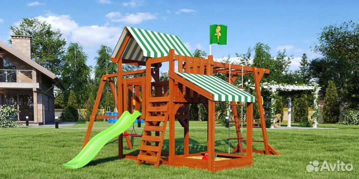 Детская площадка уличная двое качелей доставка