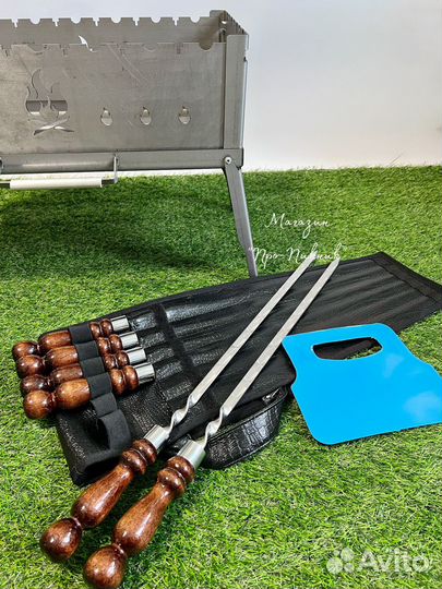 Набор шампуров + мангал-дипломат 2 мм