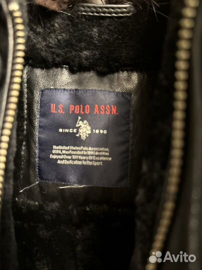 Кожаная куртка утепленная u.s. polo assn