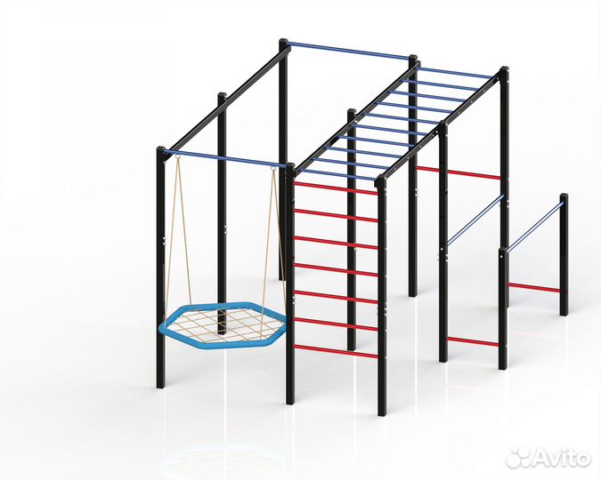 Игровая уличная спортивная площадка качели турники