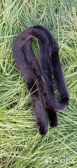 Норковый пояс черный и белый