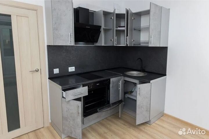 Кухонный гарнитур темный угловой цена за всё