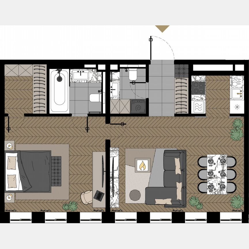 1-к. апартаменты, 67,6 м², 23/23 эт.