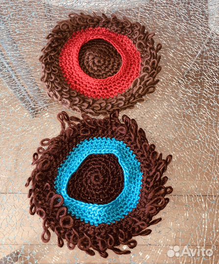 Шапка берет смешная лохматая на ребенка