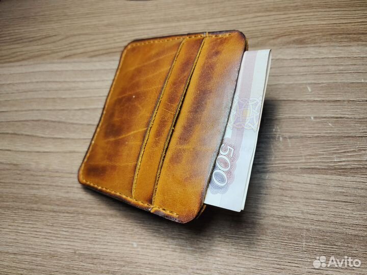 Картхолдер из натуральной кожи с монетницей