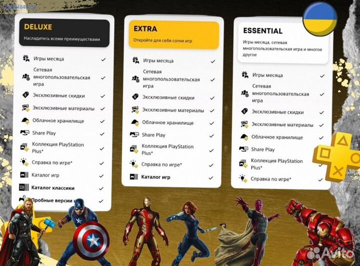 Подписка ps plus delux + ea play Украина (Арт.97830)