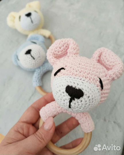 Мягкая игрушка на буковом колечке