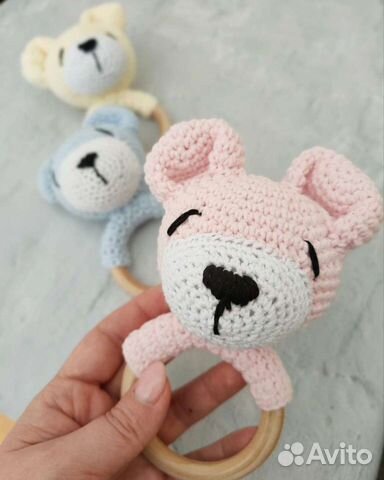 Мягкая игрушка на буковом колечке