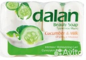 Dalan Бьюти милк мыло 4*90г Огурец и молоко