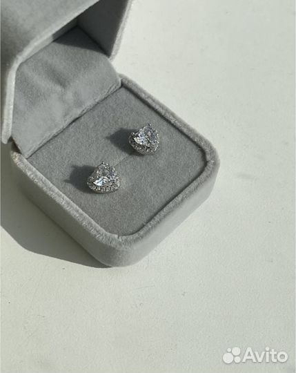 Серьги пусеты серебро