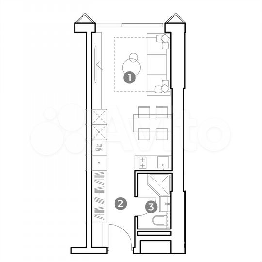 Апартаменты-студия, 25,8 м², 3/29 эт.