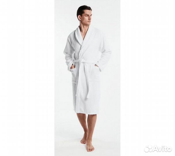 Халат махровый мужской Home One белый, размер 54
