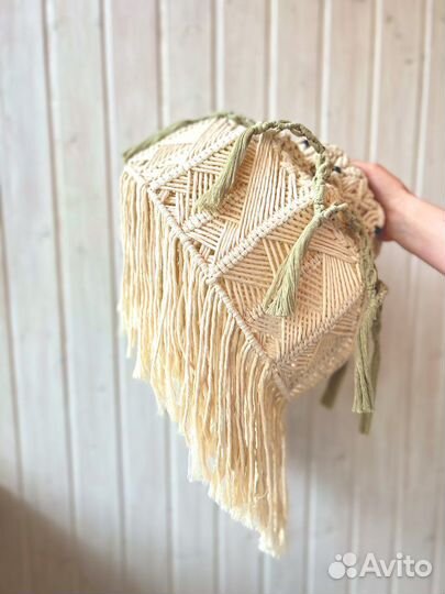 Люстра для кухни в технике макраме