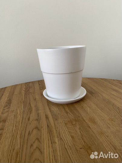 Горшок для цветов глина белый