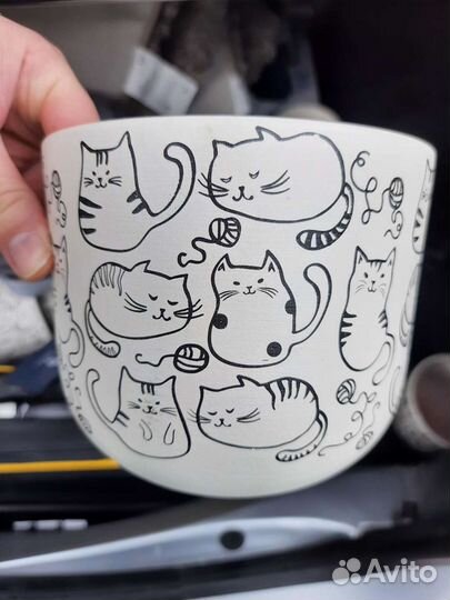 Горшок для цветов IKEA с котиками